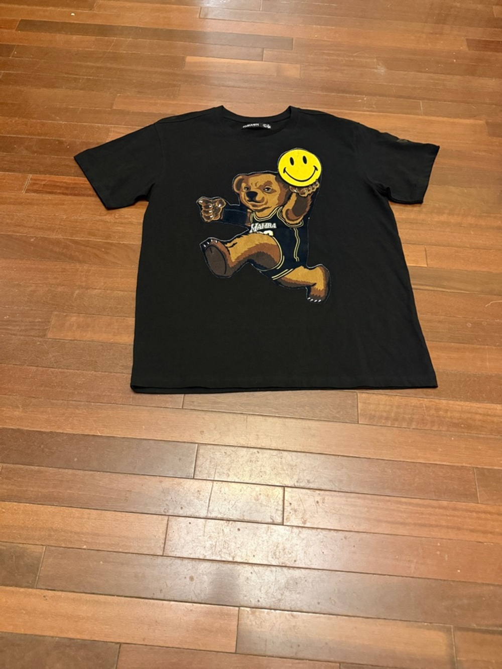 Hudson Jeans Black Tee with Yellow Smiley Graphic